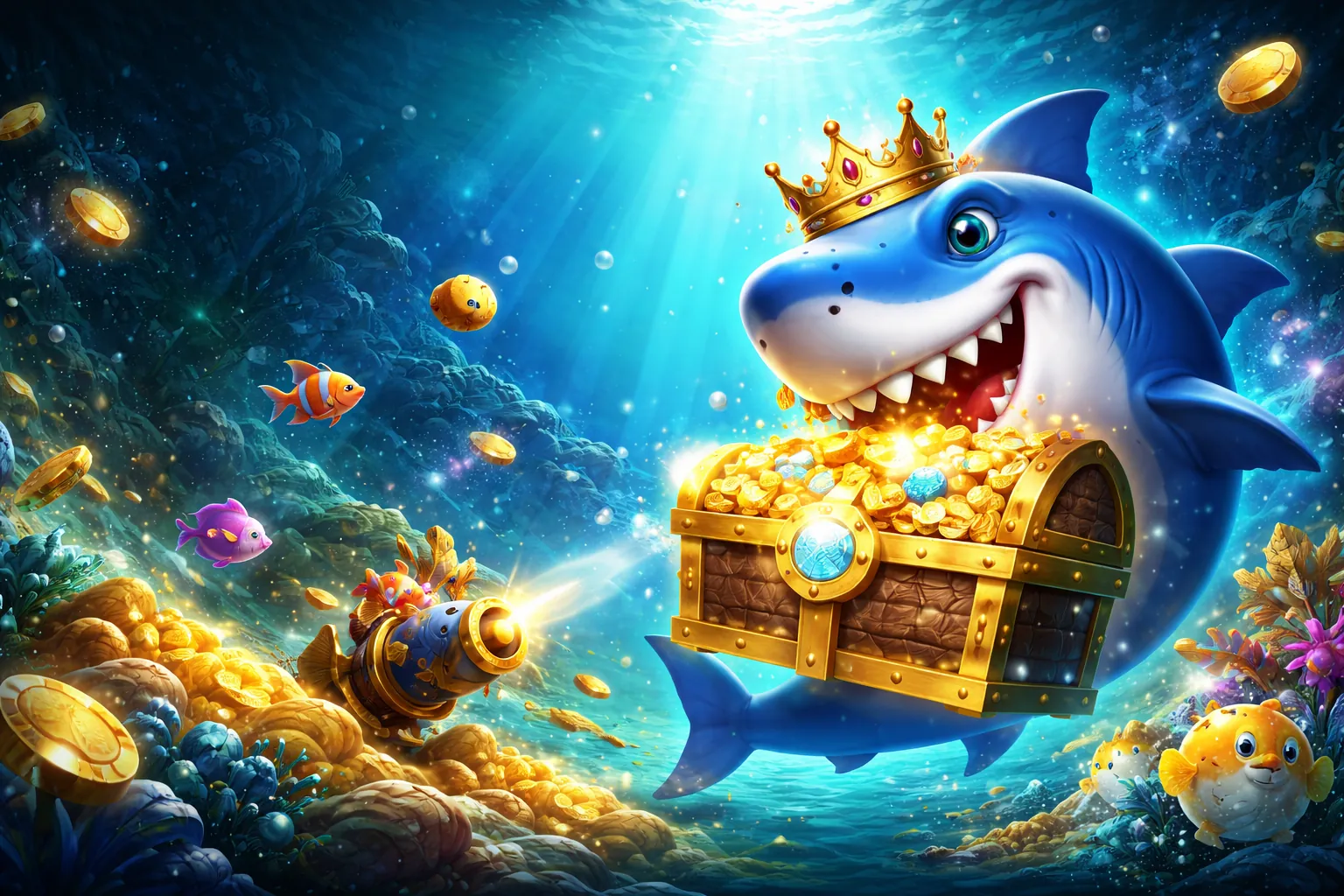 Hình ảnh chính game Bắn Cá 2q bet với đồ họa sống động và các loài cá